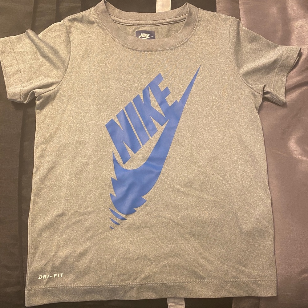 Nike blue logo dri fit shirt